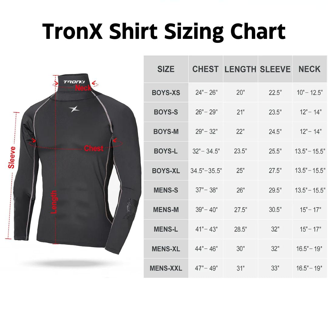 TronX Long Sleeve Senior Hockey Cut-Resistant Neck Guard Protect Base Layer Shirt