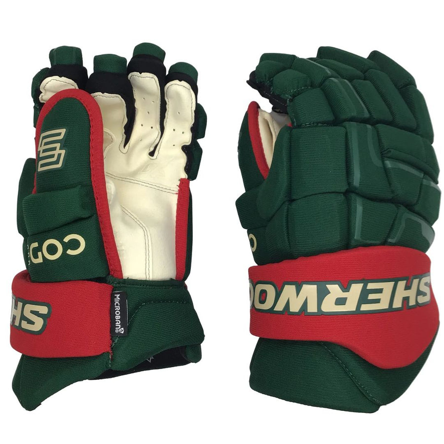 Sherwood Code NHL Team Stock Senior Hockey Gloves - Minnesota Wild