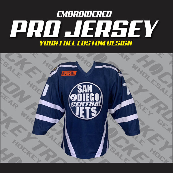 Custom Hockey Jerseys with A Seattle Donkey Show Embroidered Twill Logo Adult Medium / (Just Number) / Blue