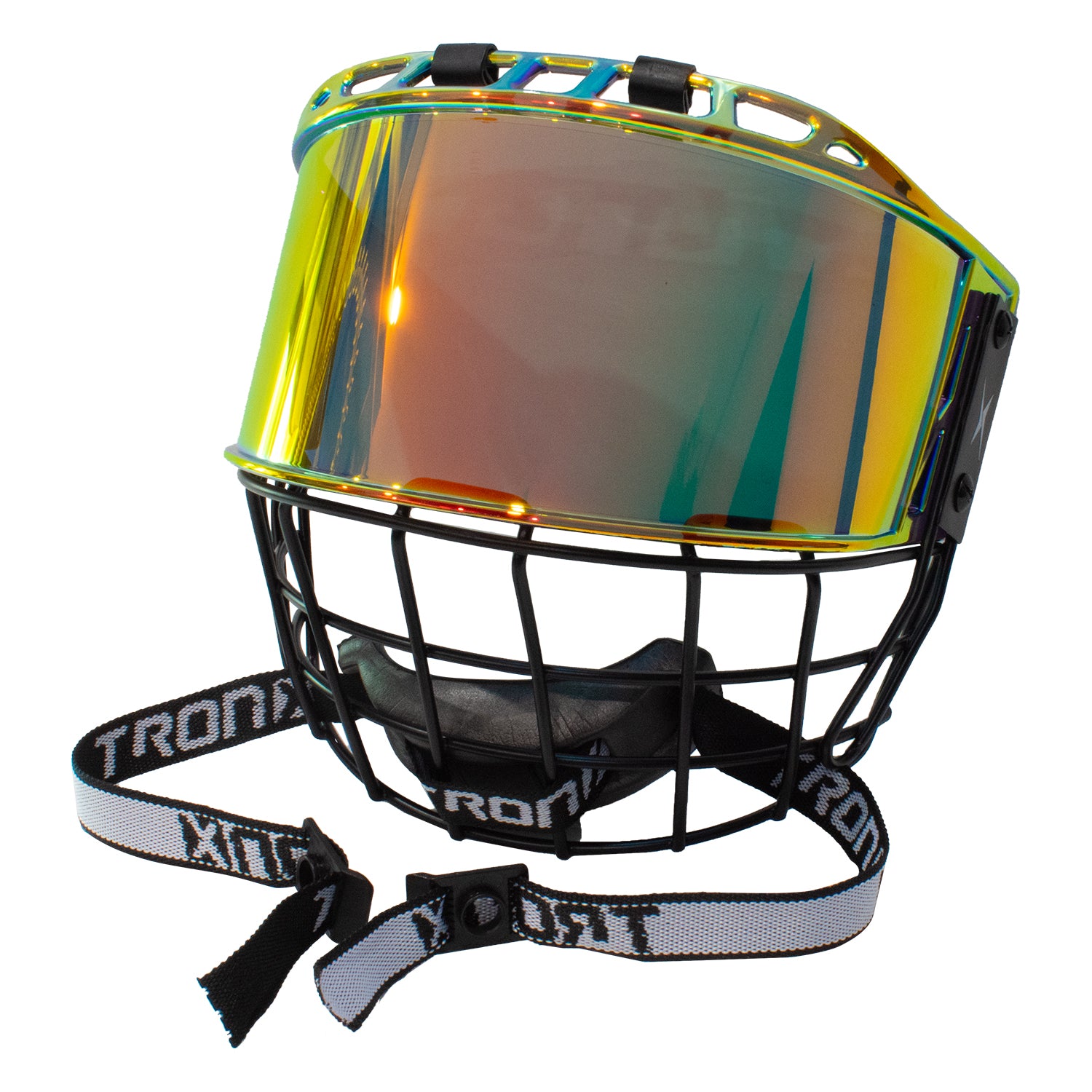 football helmet cage TronX S920 Revo Red Mirrored Hybrid Senior Face Cage Shield & Visor