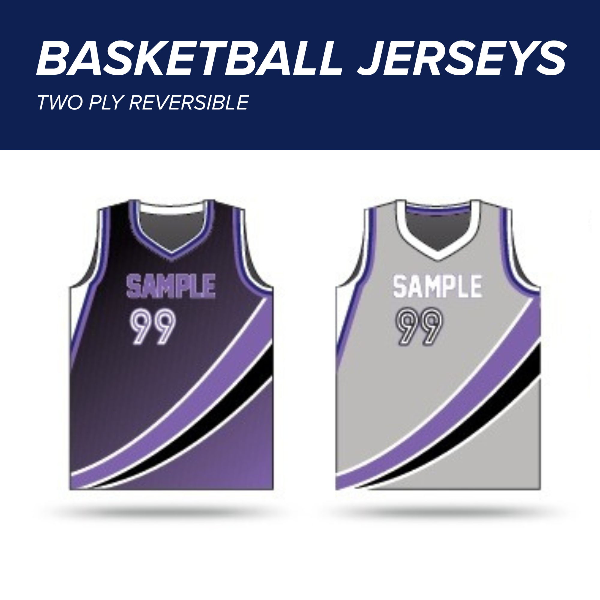 Two Ply Reversible Basketball Jerseys - Your Design