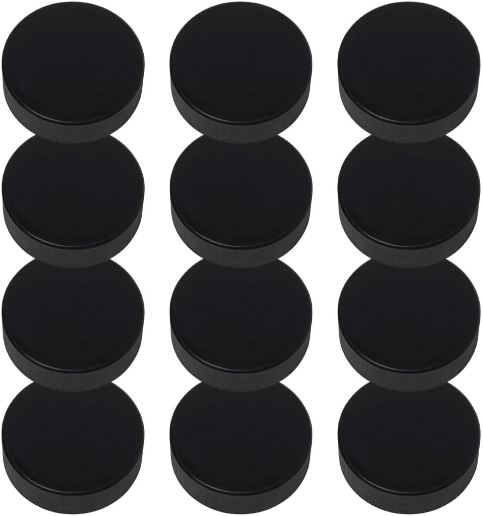 TronX Official Regulation Ice Hockey Pucks - 12 Pack