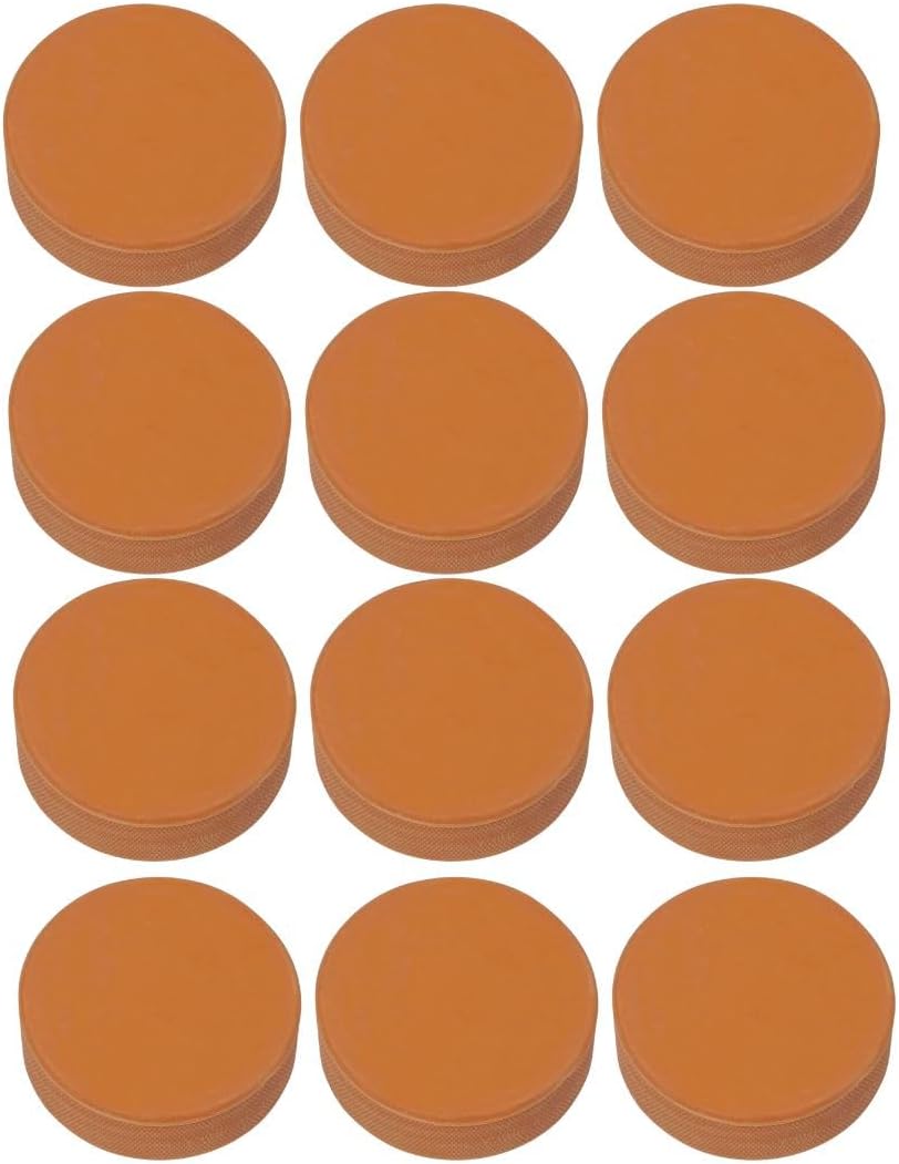 TronX Orange Weighted Ice Hockey Training Pucks - 12 Pack