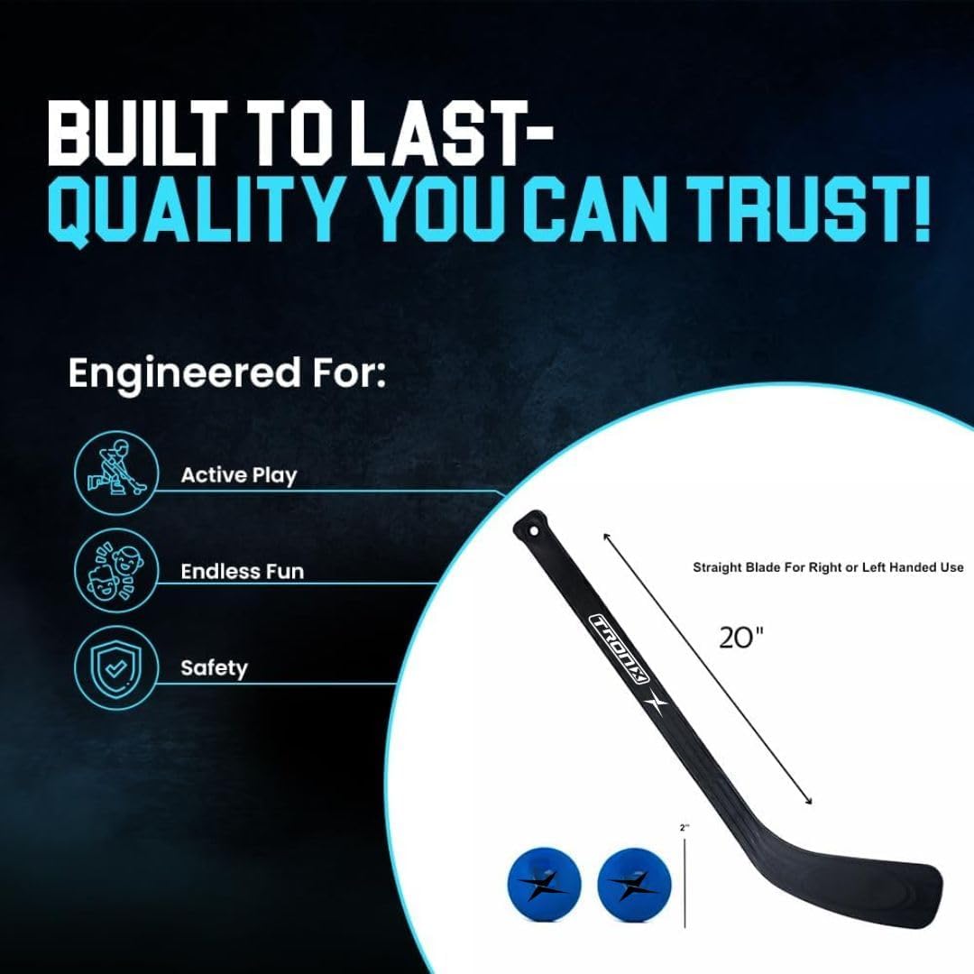 TronX Mini Hockey Indoor Goal Set (2 Goals, 4 Sticks, 2 Balls)