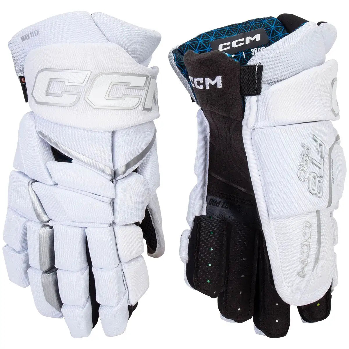 CCM Jetspeed FT8 Pro White LE Senior Hockey Gloves