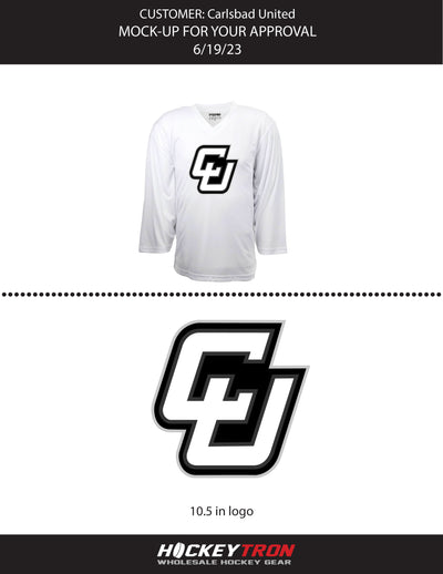 Carlsbad United White Practice Jersey