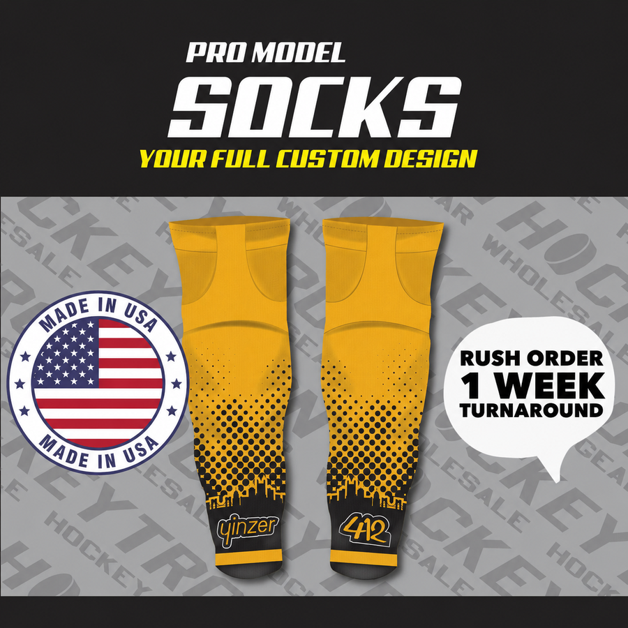 USA Made Custom Sublimated Hockey Socks - 1 Week Rush Turnaround
