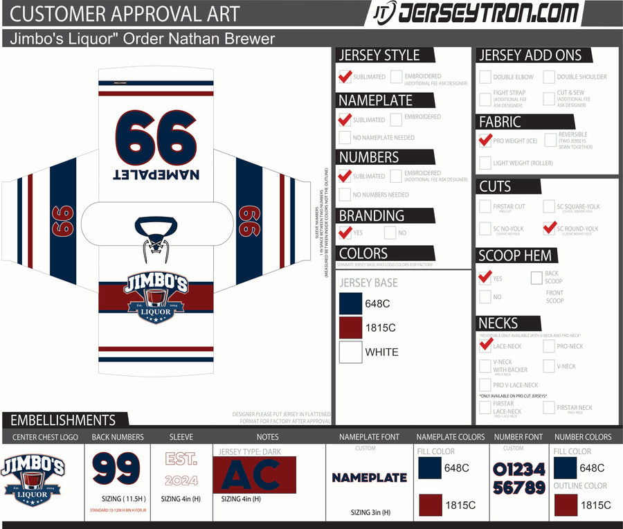 Jimbo's Liquor Light Jersey