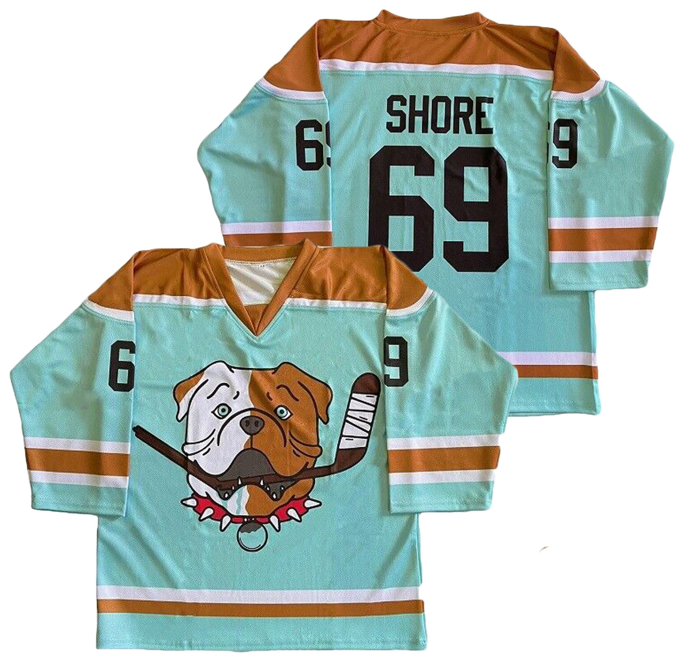 TronX Bulldogs Mint Blue Shore Fan Adult Hockey Jerseys (Old Version)