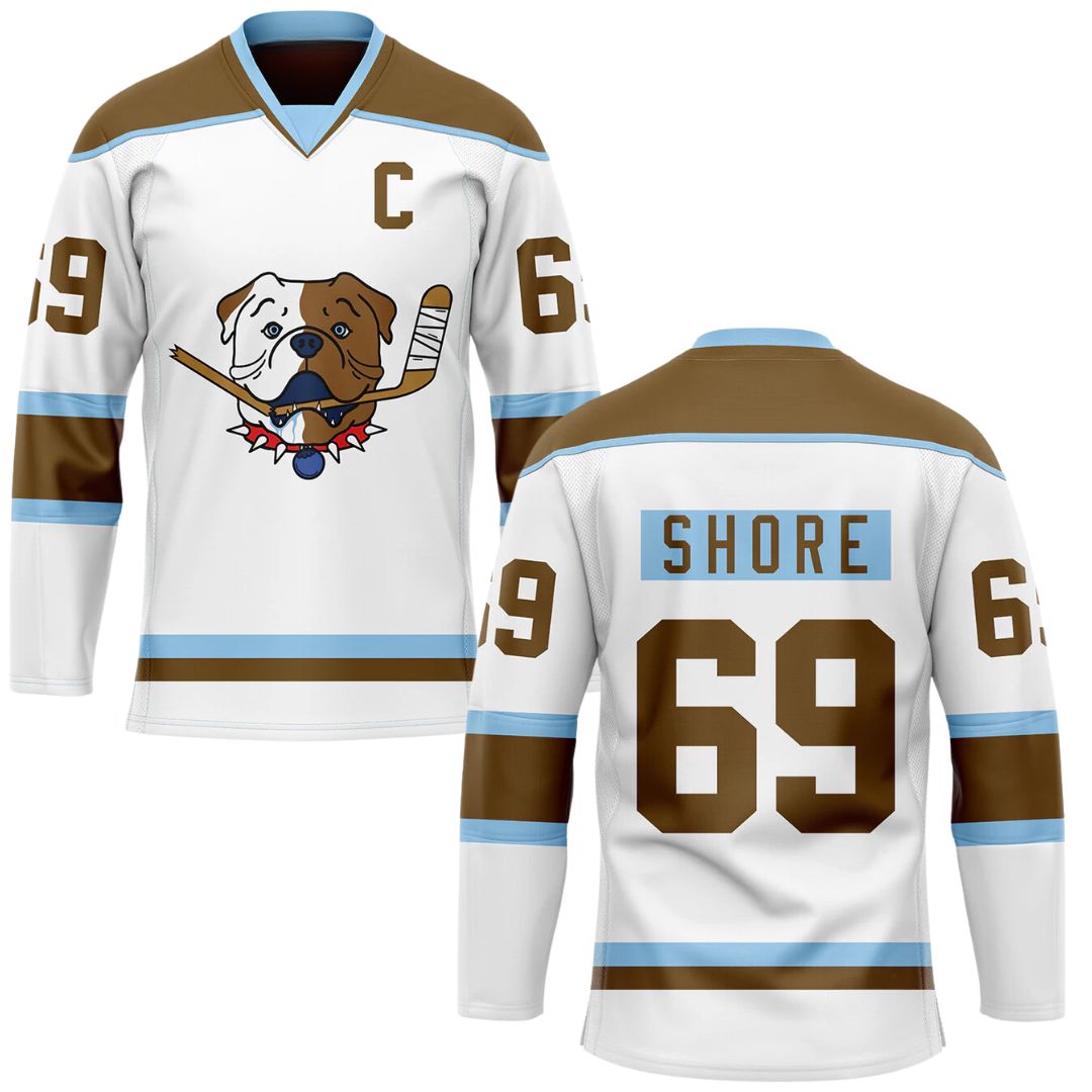 TronX Bulldogs White Shore Fan Adult Hockey Jerseys