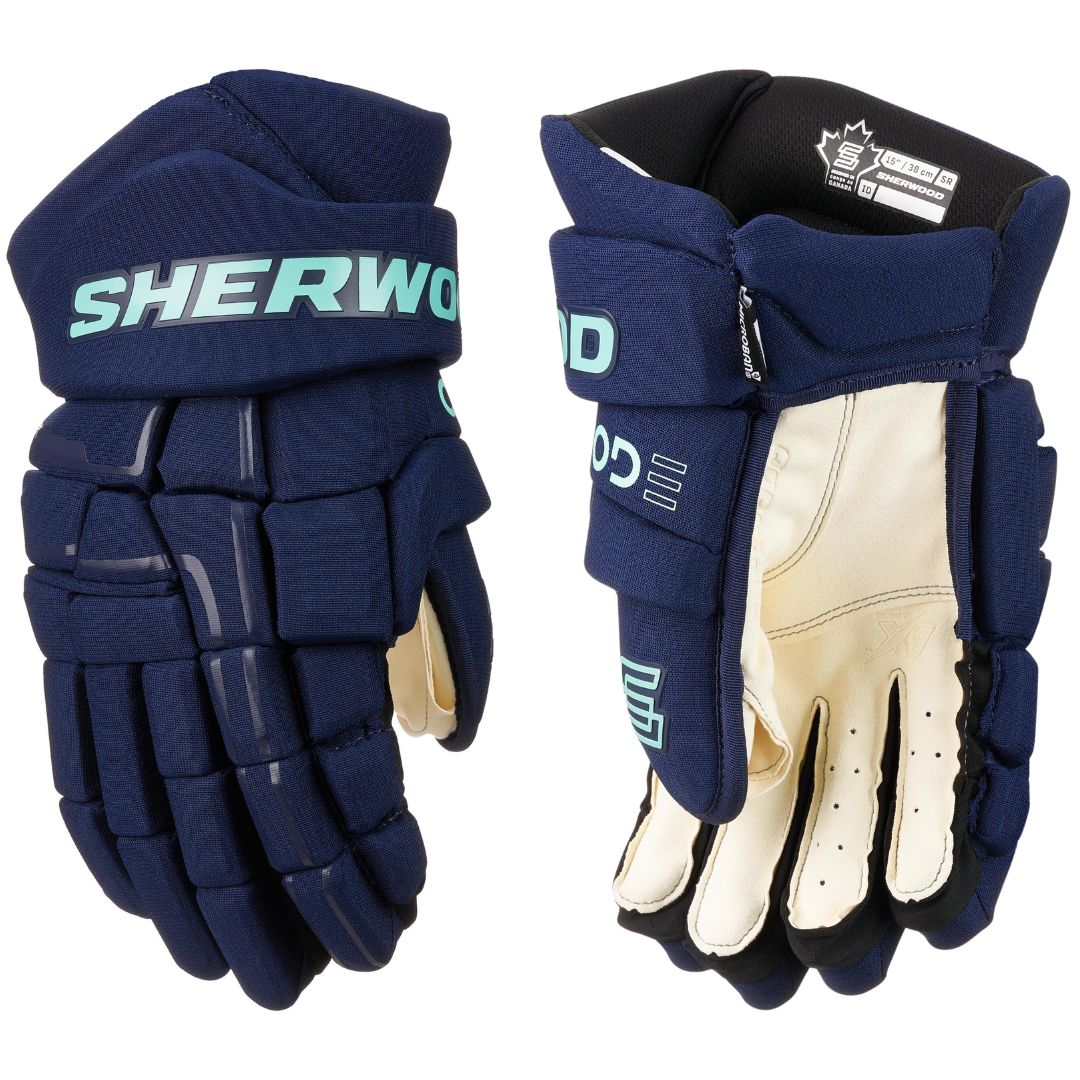 eishockey handschuhe sherwood Sherwood Code NHL Team Stock Senior Hockey Gloves - New York Rangers
