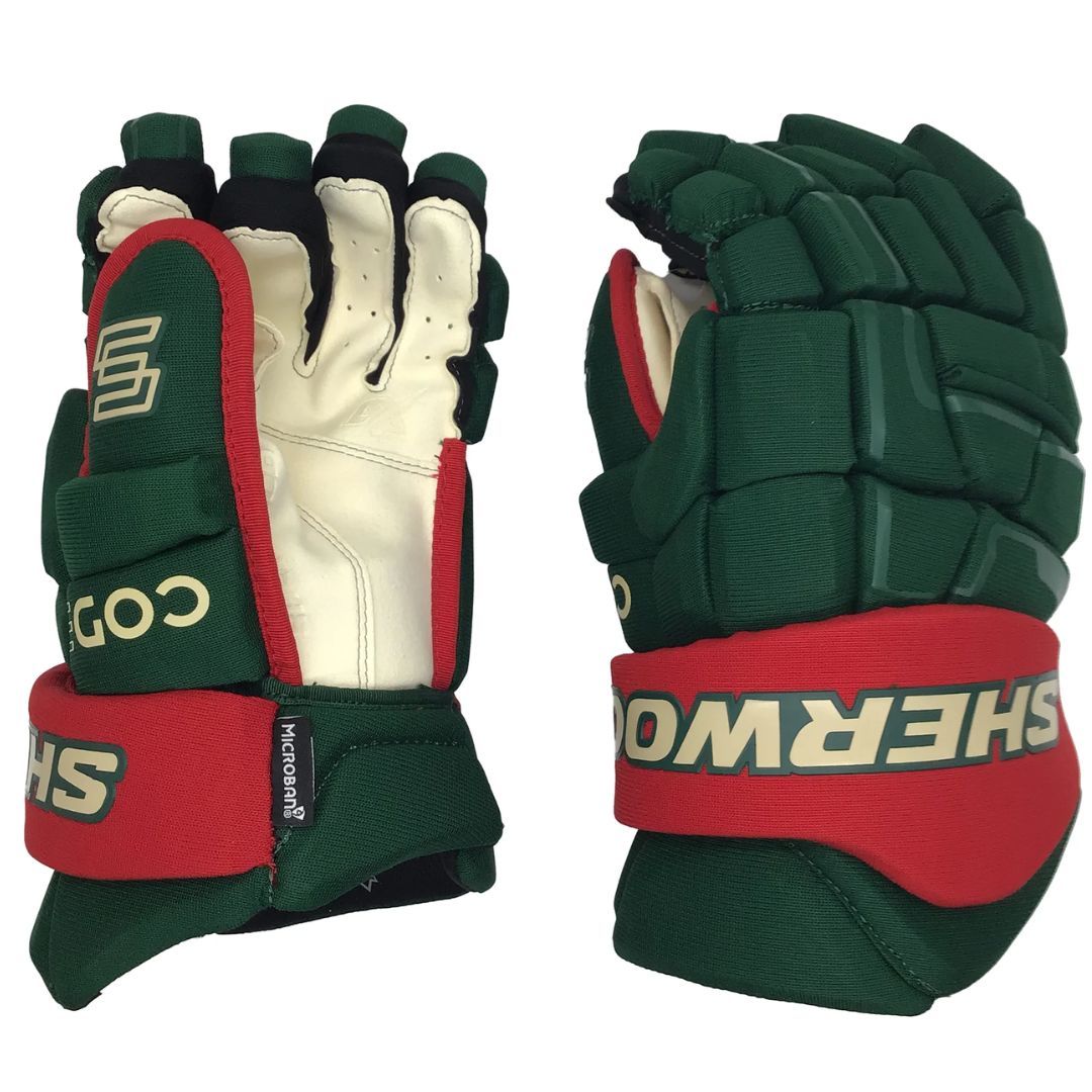 Sherwood Code NHL Team Stock Senior Hockey Gloves - Minnesota Wild