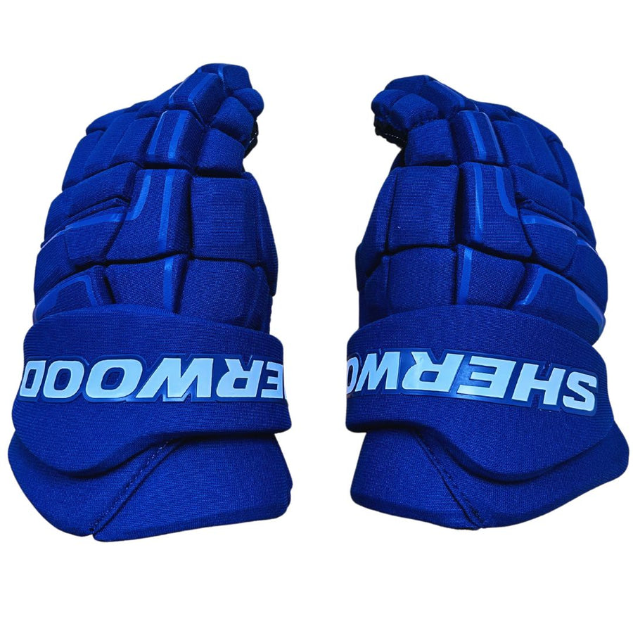 Sherwood Code NHL Team Stock Senior Hockey Gloves - Vancouver Canucks