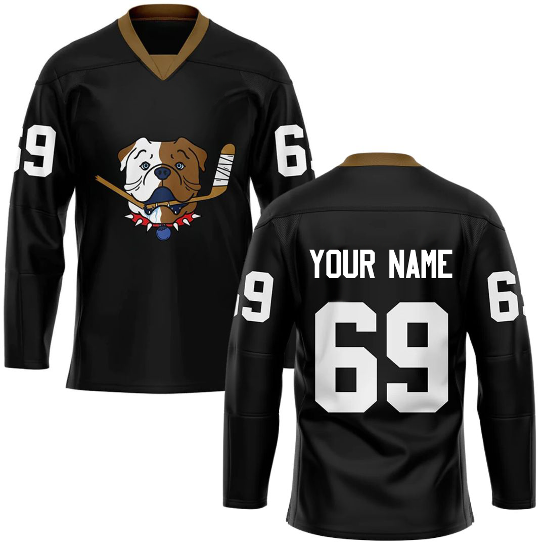 TronX Bulldogs Black Personalized Custom Hockey Jerseys