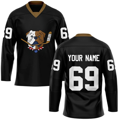 TronX Bulldogs Black Personalized Custom Hockey Jerseys