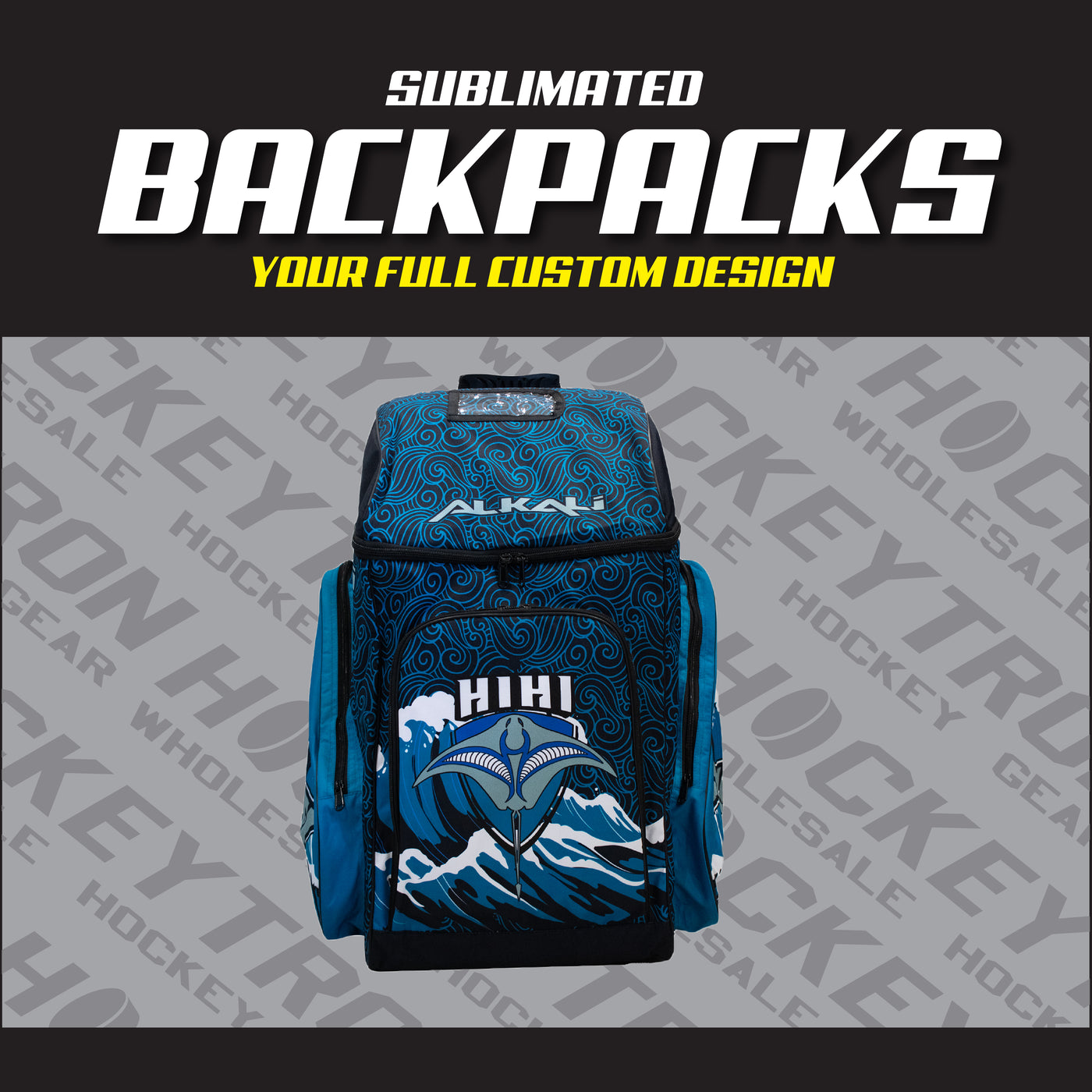 Custom Sublimated Hockey Backpacks - Your Design