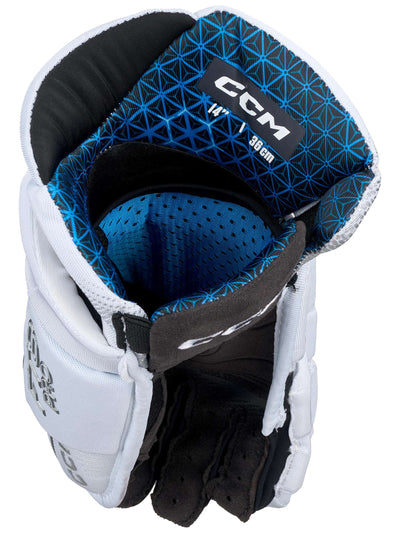 CCM Jetspeed FT8 Pro White LE Senior Hockey Gloves
