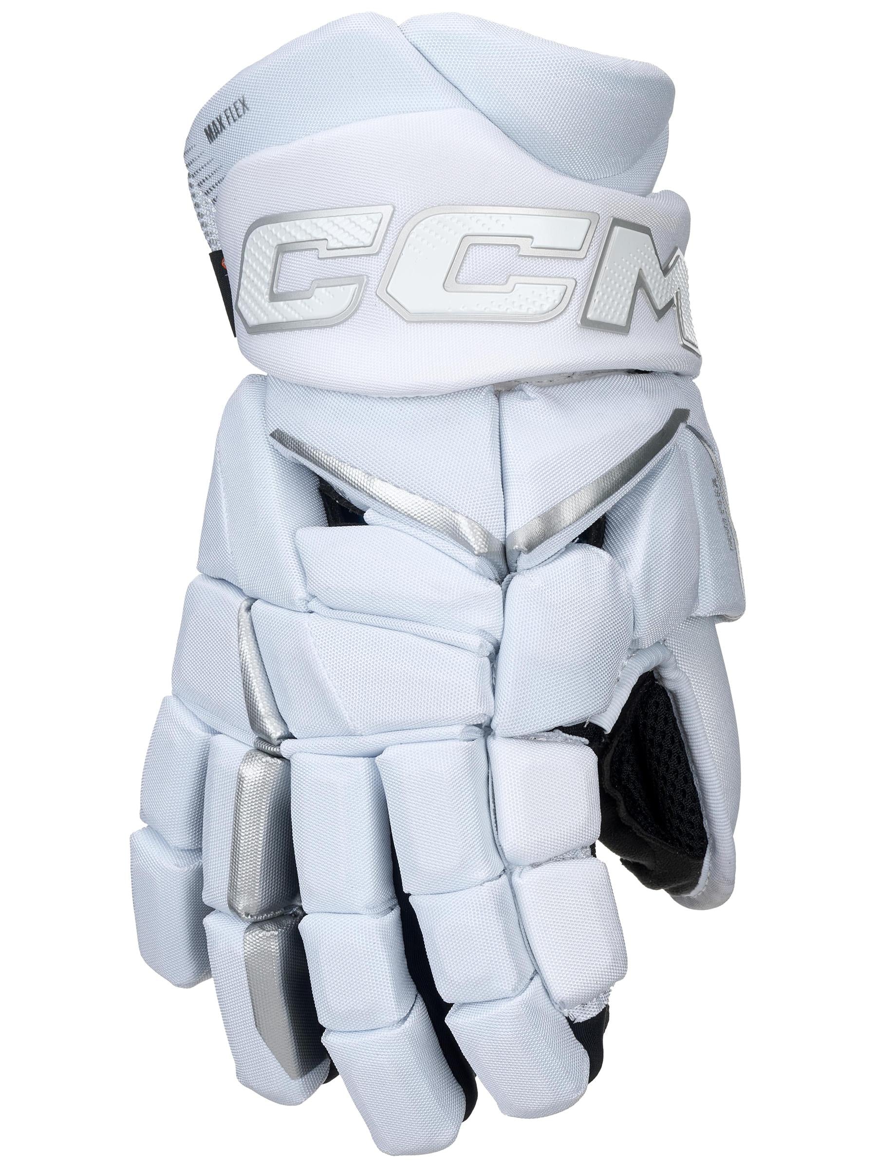 CCM Jetspeed FT8 Pro White LE Senior Hockey Gloves