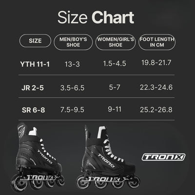 TronX Stryker Adjustable Senior Roller Hockey Skates