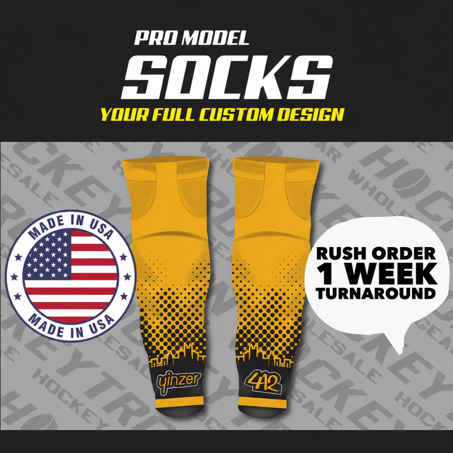 USA Made Custom Sublimated Hockey Socks - 1 Week Rush Turnaround