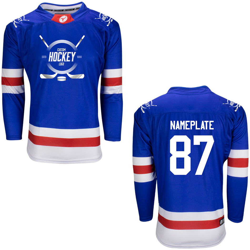 New York Rangers Jersey Fan NHL Hocket Long Sleeve Shirt Blue