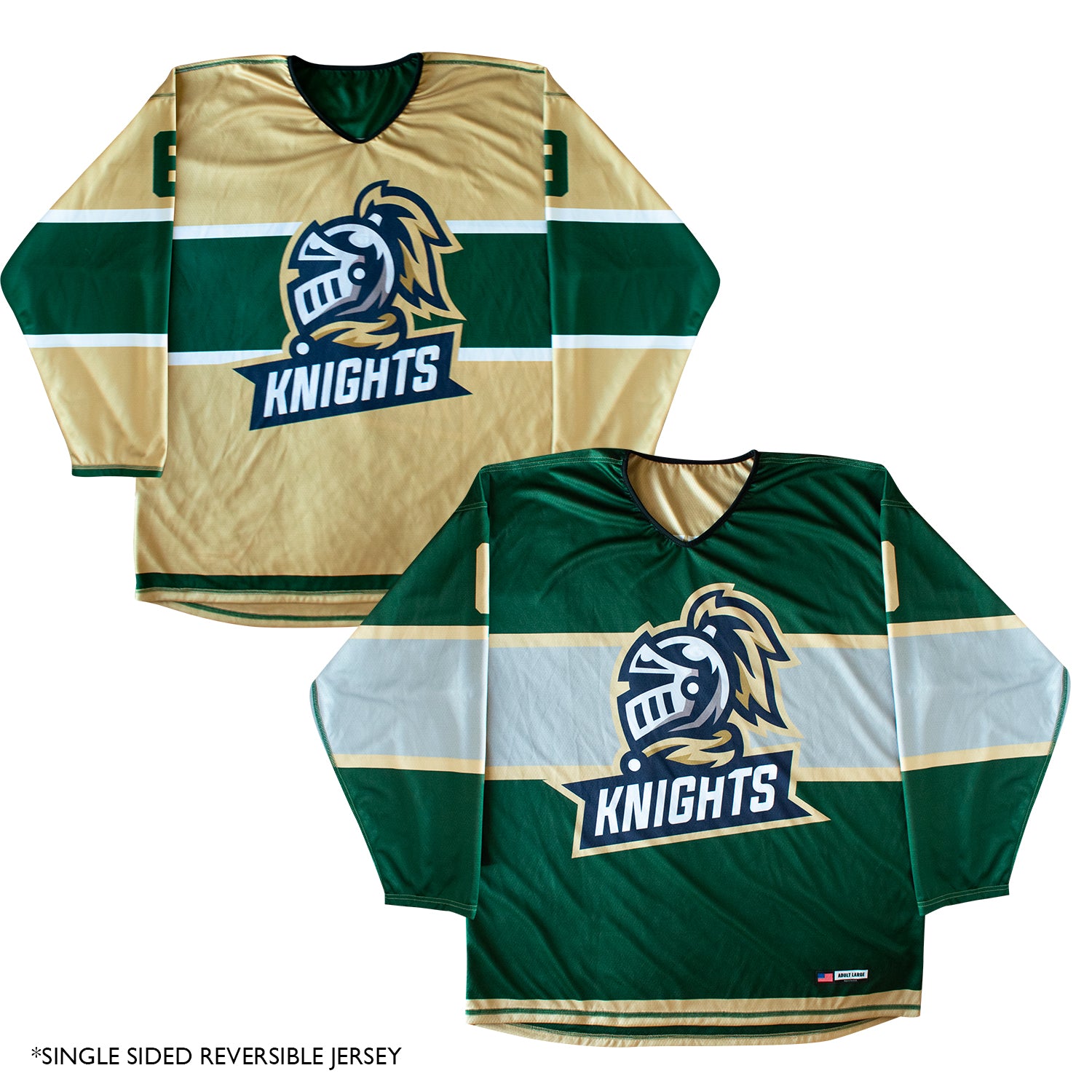 Light Blue/Gold/White Sublimated Custom Ice Hockey Jerseys | YoungSpeeds