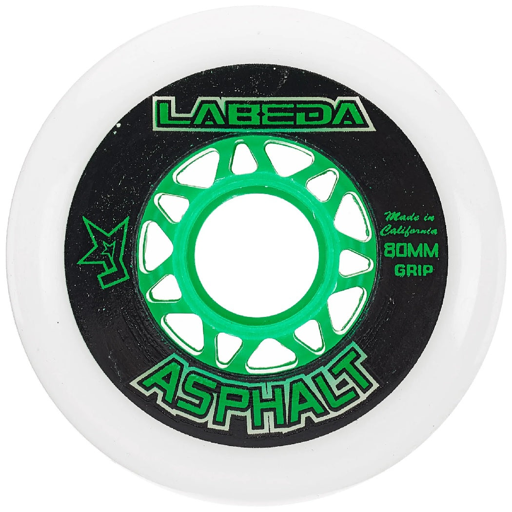 Labeda Asphalt Outdoor Hockey Wheels 59mm 83A With Bones Reds Bearings - 8 Pack Combo