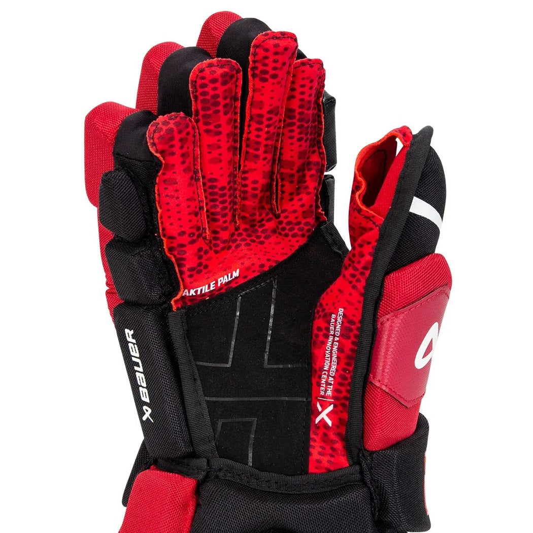 Bauer Pro Series Hockey Gloves - Intermediate - Black/Red - 12.0