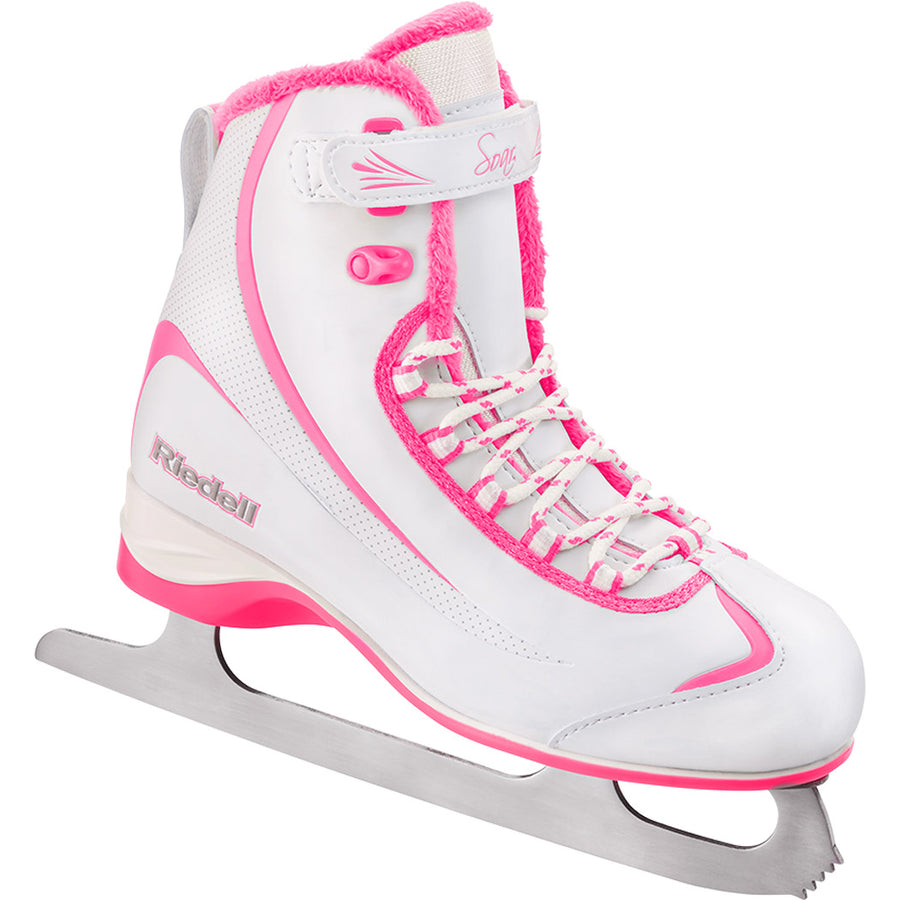 Riedell 615 Soar Girls Soft Series Recreational Figure Skates (White/Pink)