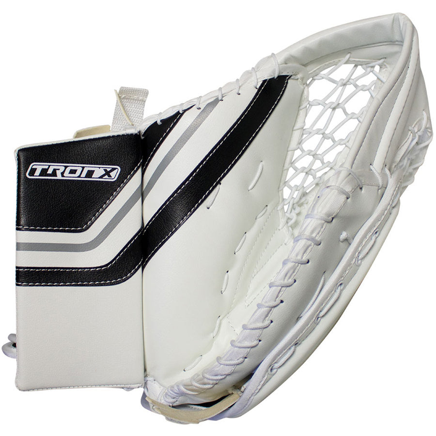 TronX MT2 Senior Hockey Goalie Catcher (White/Black)