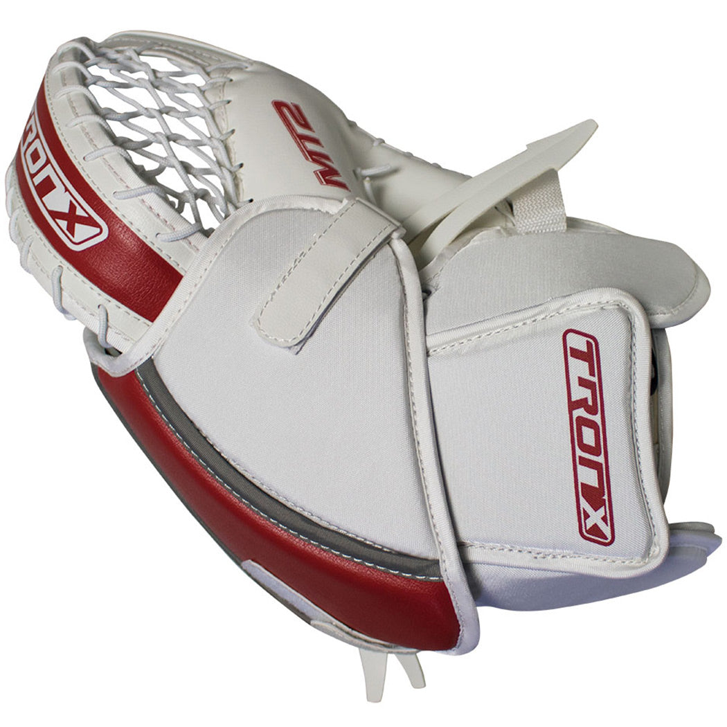 TronX MT2 Senior Hockey Goalie Catcher (White/Red)