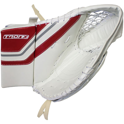 TronX MT2 Senior Hockey Goalie Catcher (White/Red)