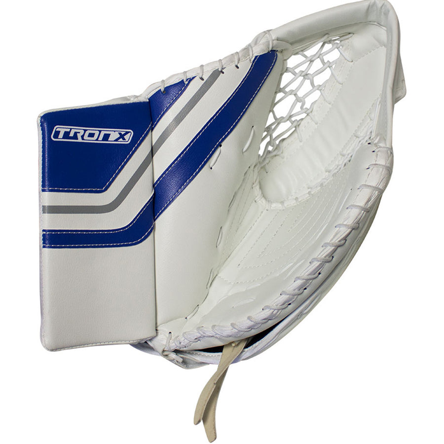 TronX MT2 Senior Hockey Goalie Catcher (White/Blue)