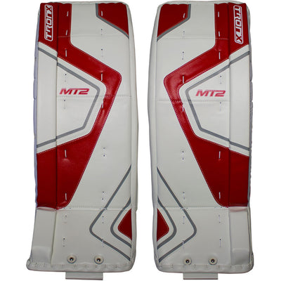 TronX MT2 Senior Hockey Goalie Leg Pads (White/Red)