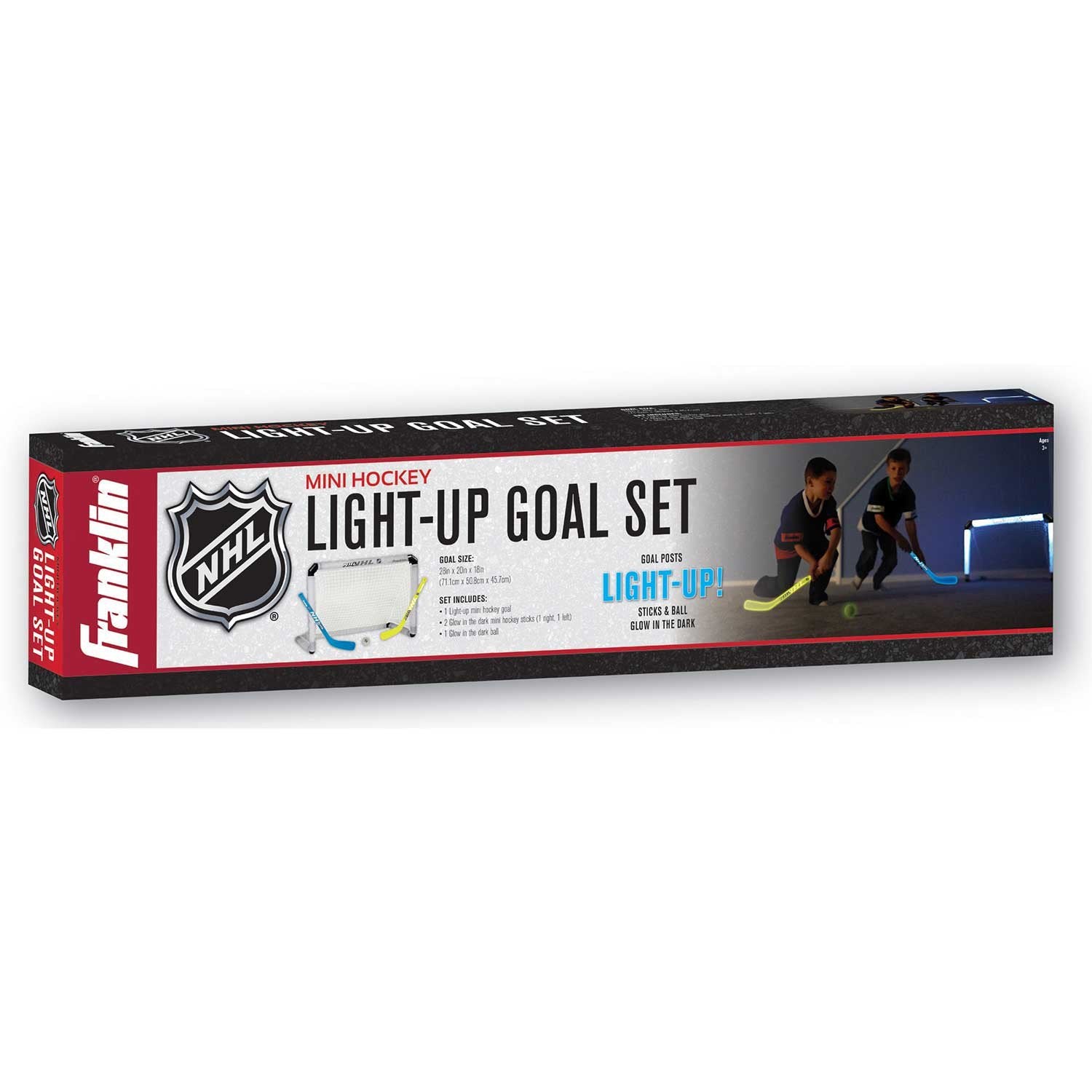 Franklin Sports NHL s Mini Hockey Set - Includes 1 Knee Hockey Goal - 2  Mini Hockey Sticks + 2 Foam Balls - Indoor Mini Hockey Goal + Sticks Set