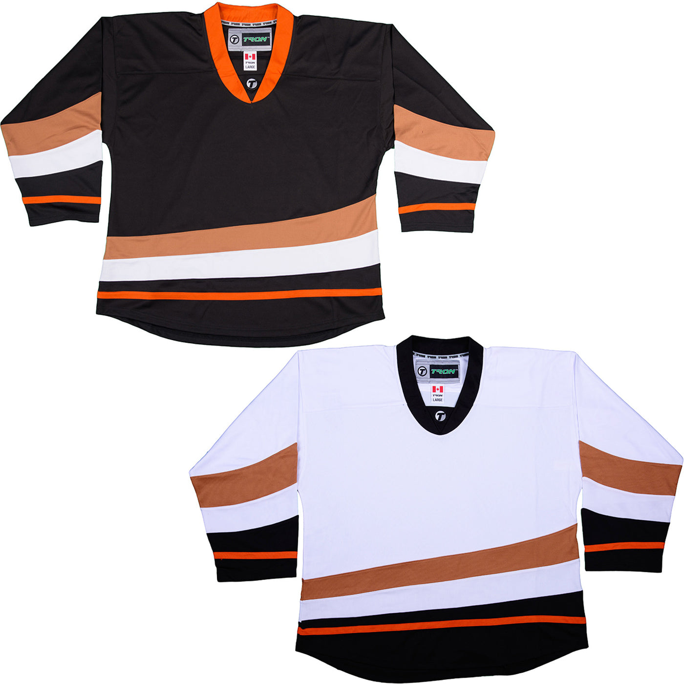 H6500-458 Teal/White/Orange League Style Blank Hockey Jerseys Youth Large